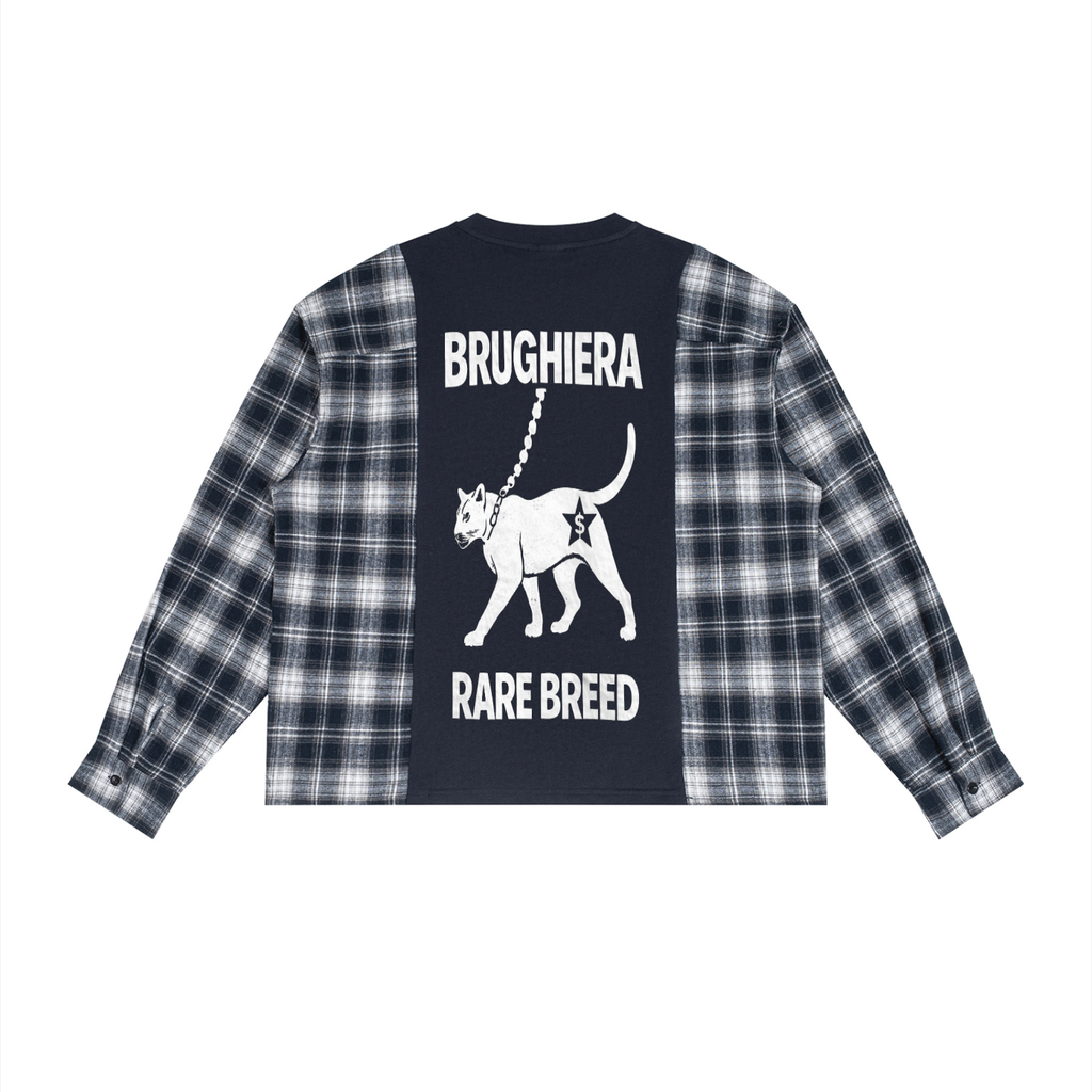 BB Unisex Plaid Panel Long Sleeve T-Shirt