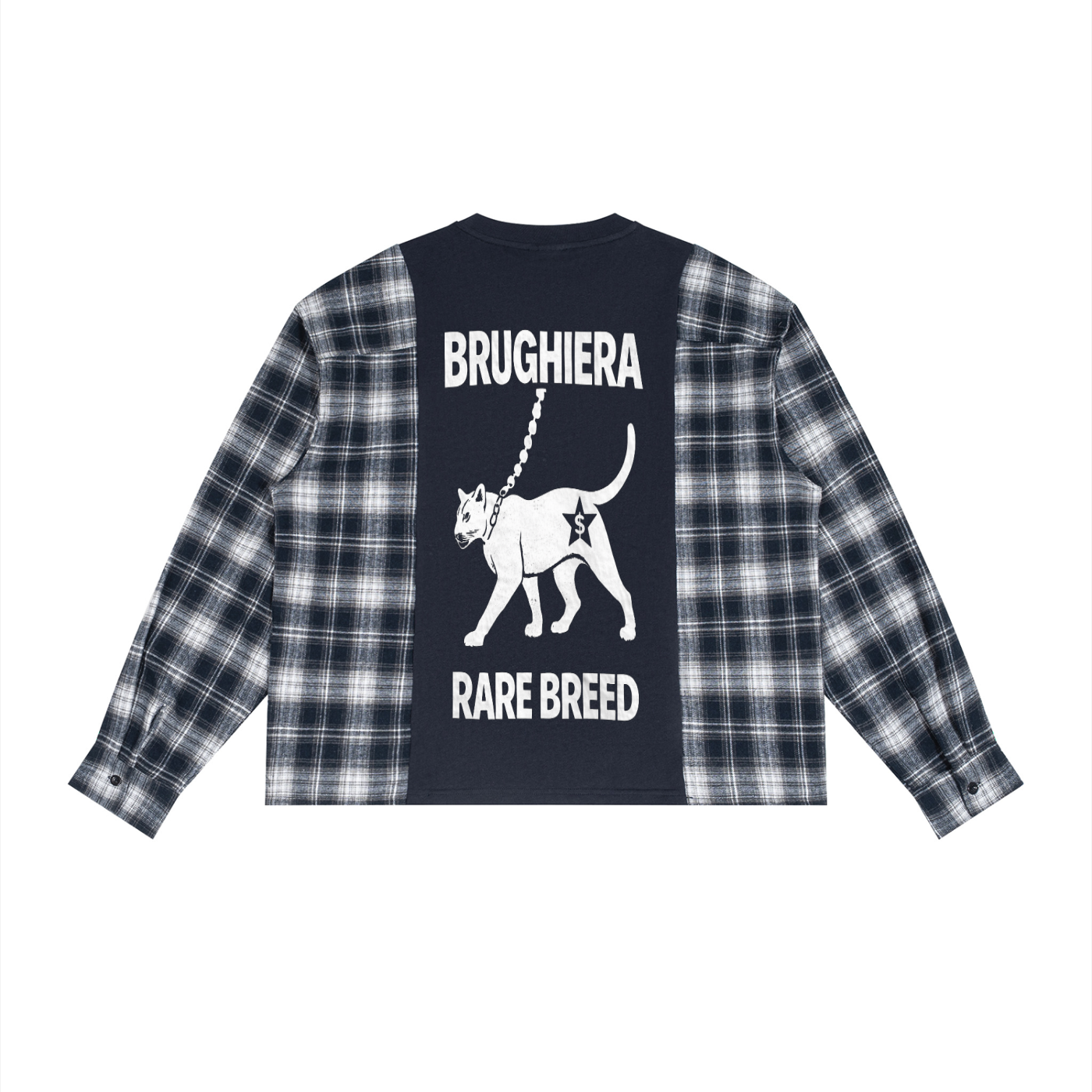 BB Unisex Plaid Panel Long Sleeve T-Shirt