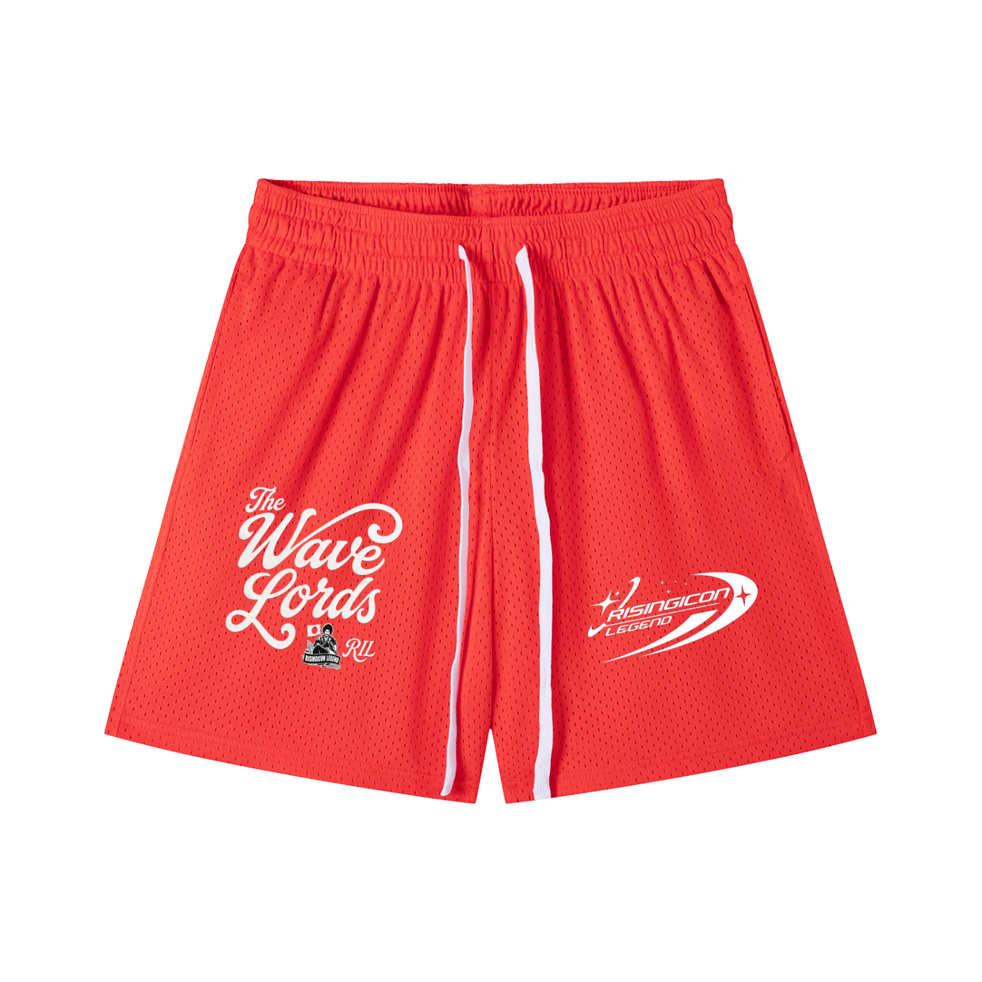 WAVE LORDS Mesh Drawstring Shorts