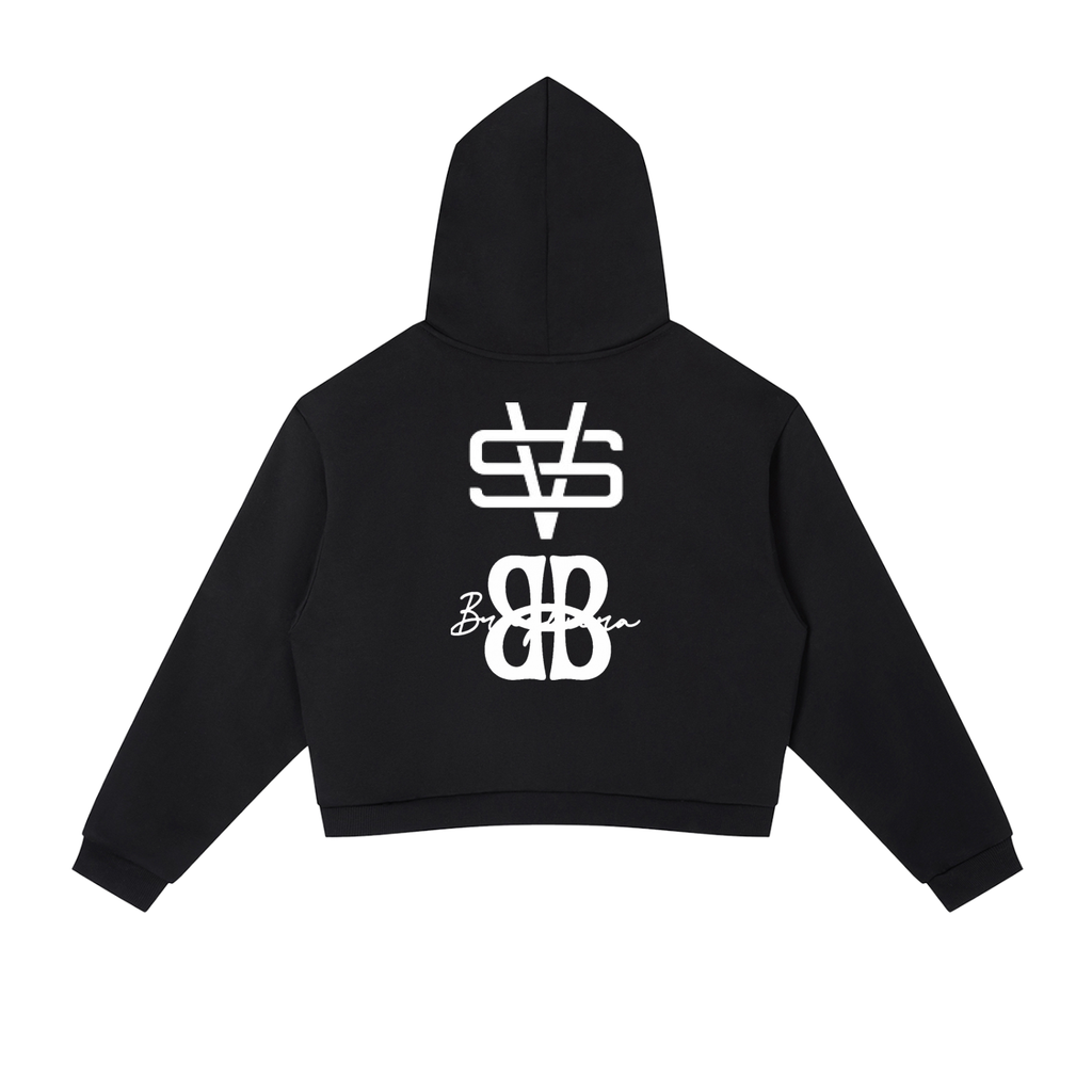 WOMEN Contrast Side Stripe Cropped Hoodie