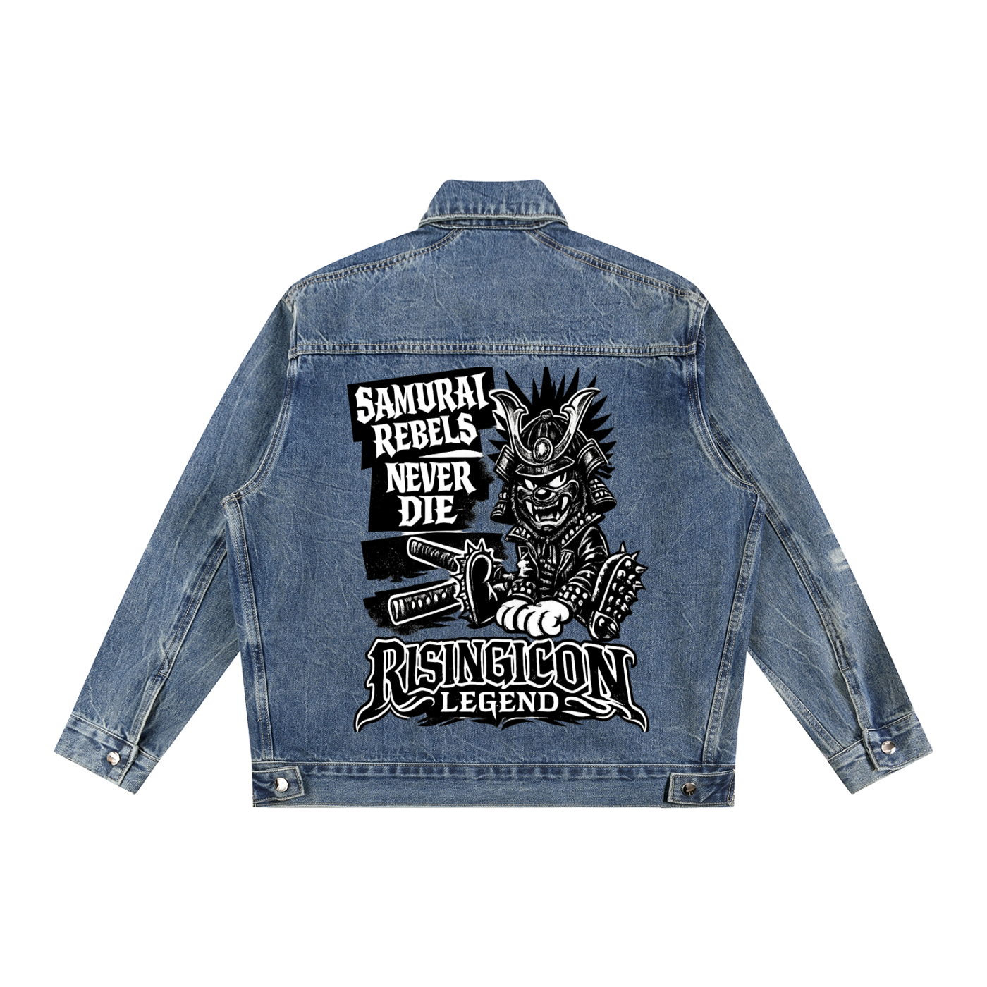 Vintage Wash Zip Up Denim Jacket