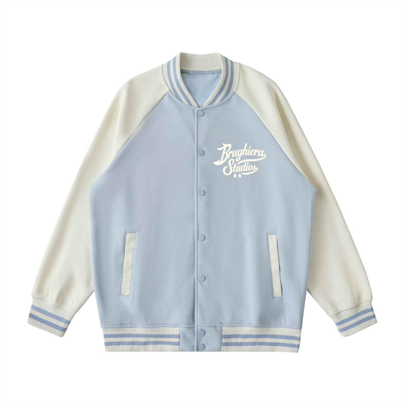 STUDIOS Two Tone Raglan Sleeve Varsity Jacket