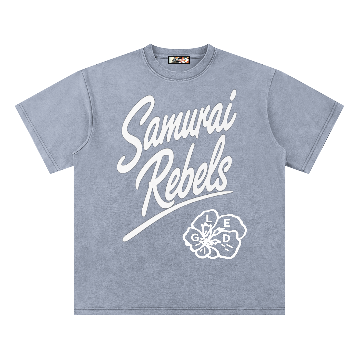 SAMURAI REBEL STAPLE Bamboo Slub Snow Washed T-Shirt