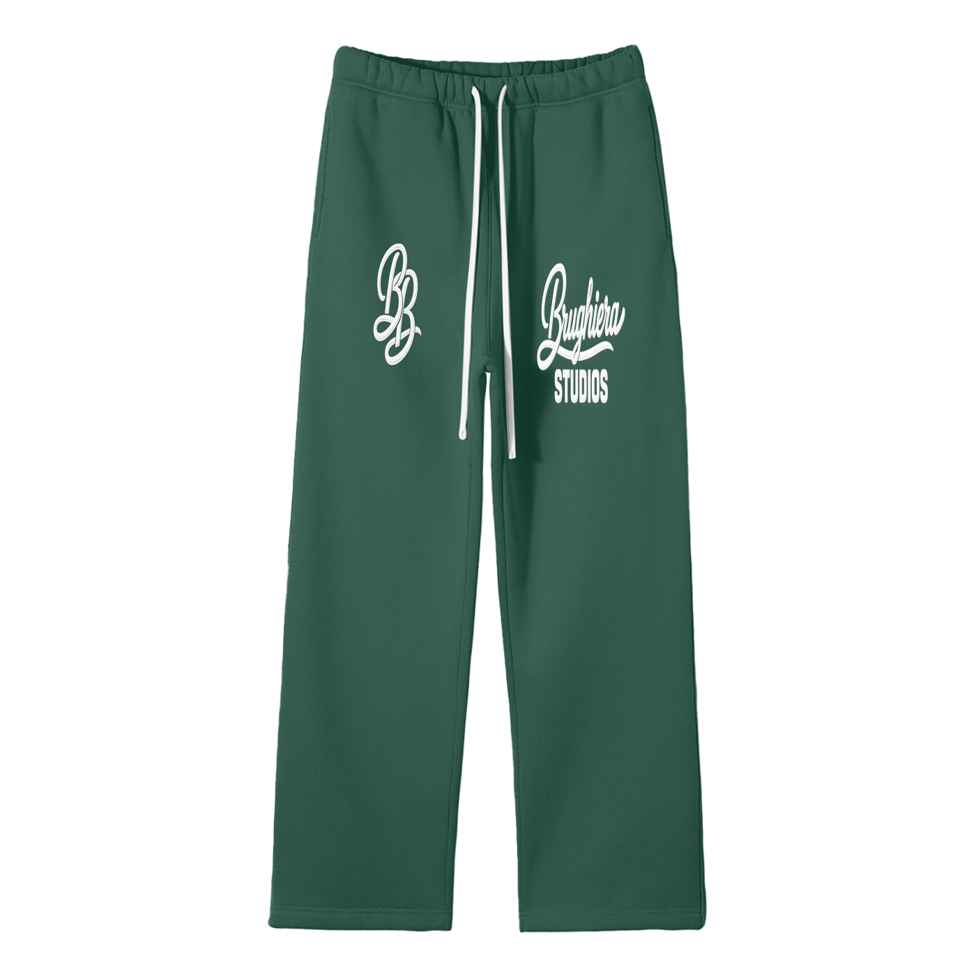 STUDIO Unisex Solid Color Fleece Straight Leg Pants