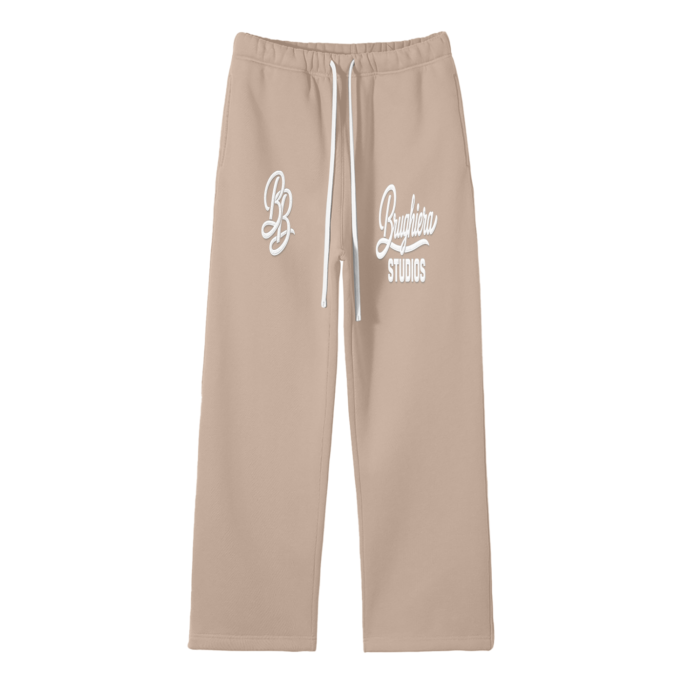 STUDIO Unisex Solid Color Fleece Straight Leg Pants