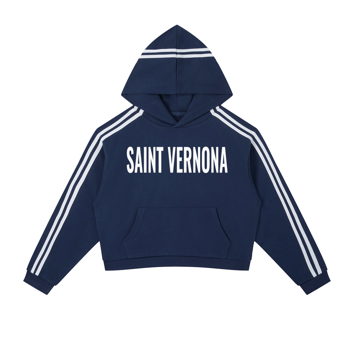 WOMEN Contrast Side Stripe Cropped Hoodie
