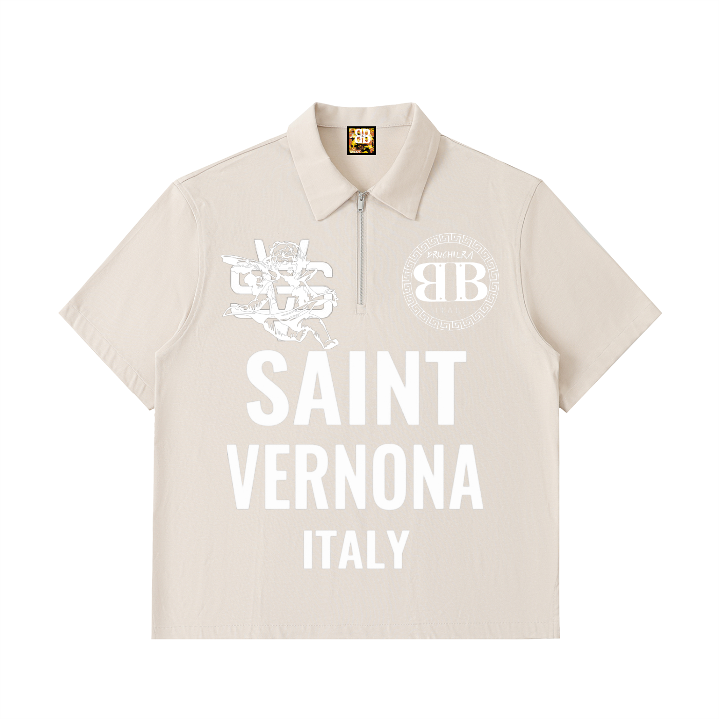 SAINT VERNONA Half-Zip Cotton Polo Shirt