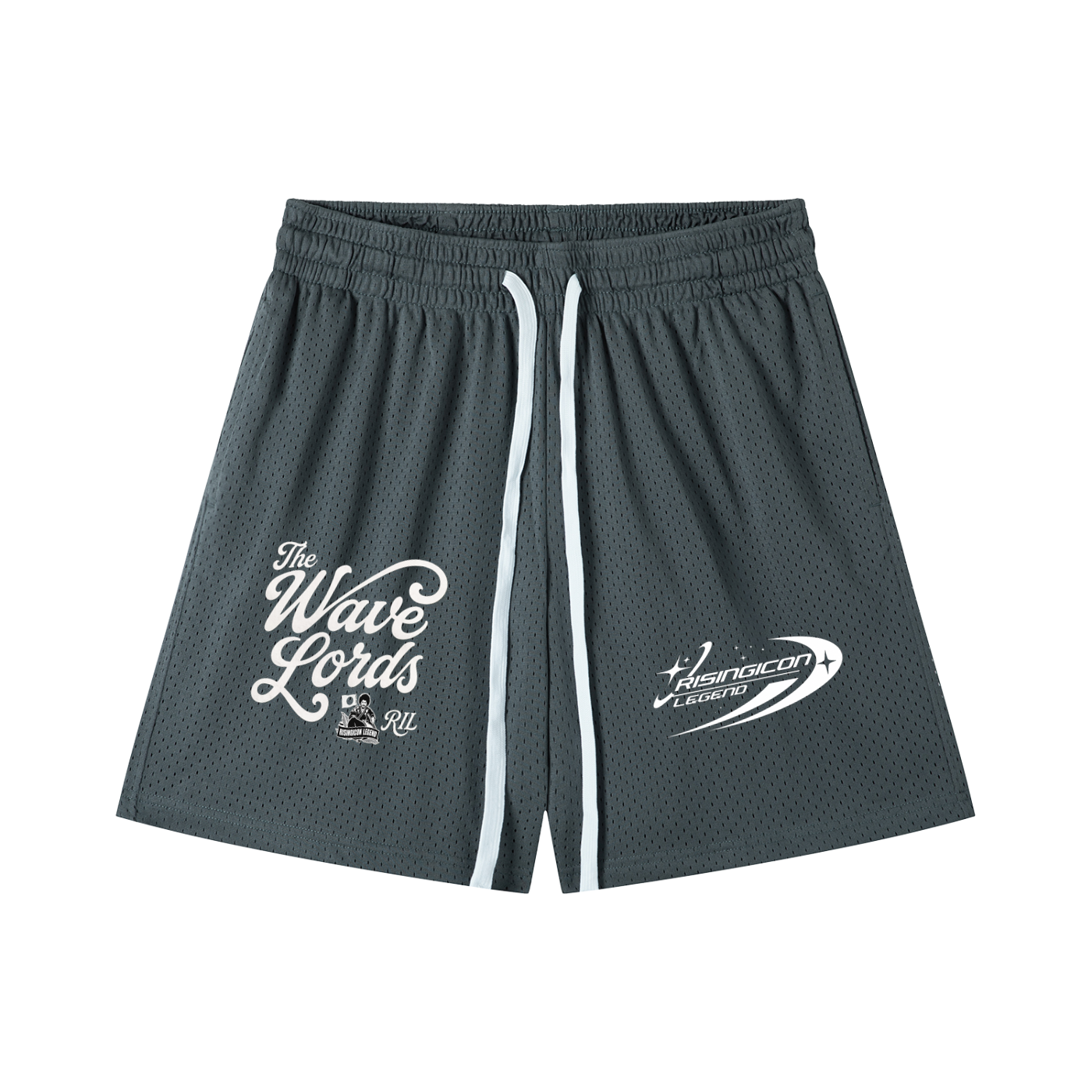 WAVE LORDS Mesh Drawstring Shorts