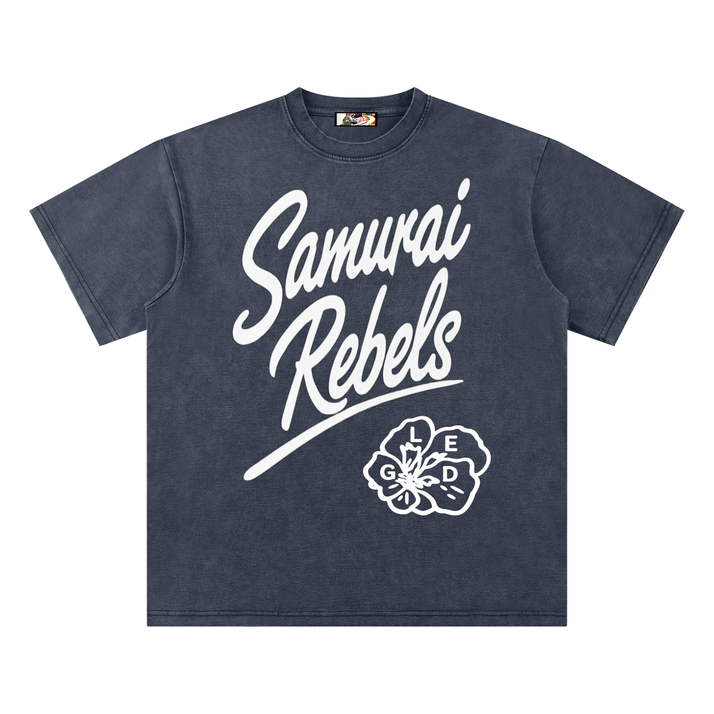 SAMURAI REBEL STAPLE Bamboo Slub Snow Washed T-Shirt