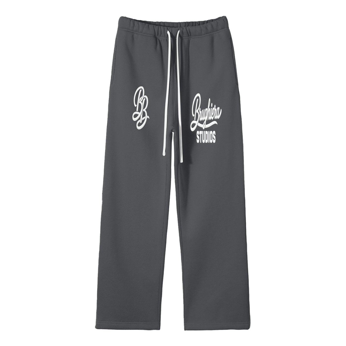 STUDIO Unisex Solid Color Fleece Straight Leg Pants