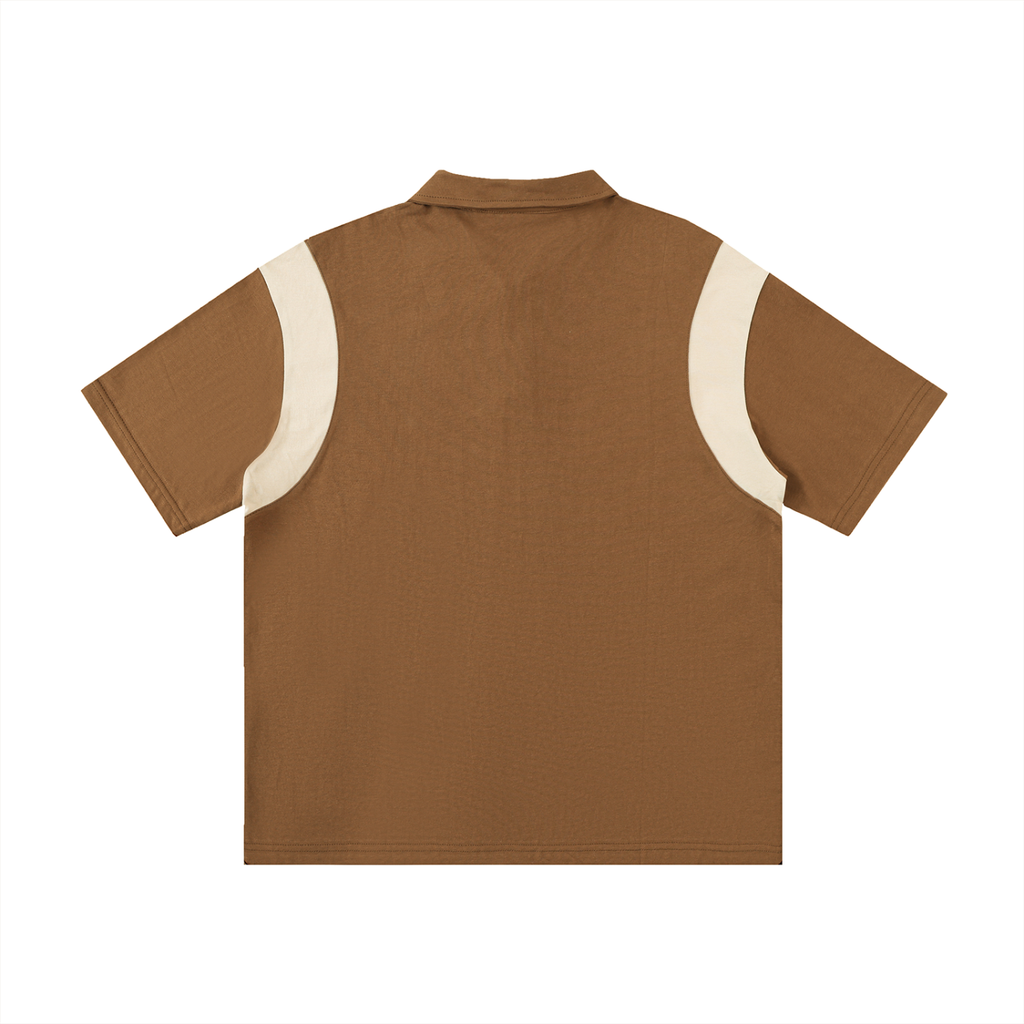 STUDIOS Contrast Panel Cotton Polo Shirt