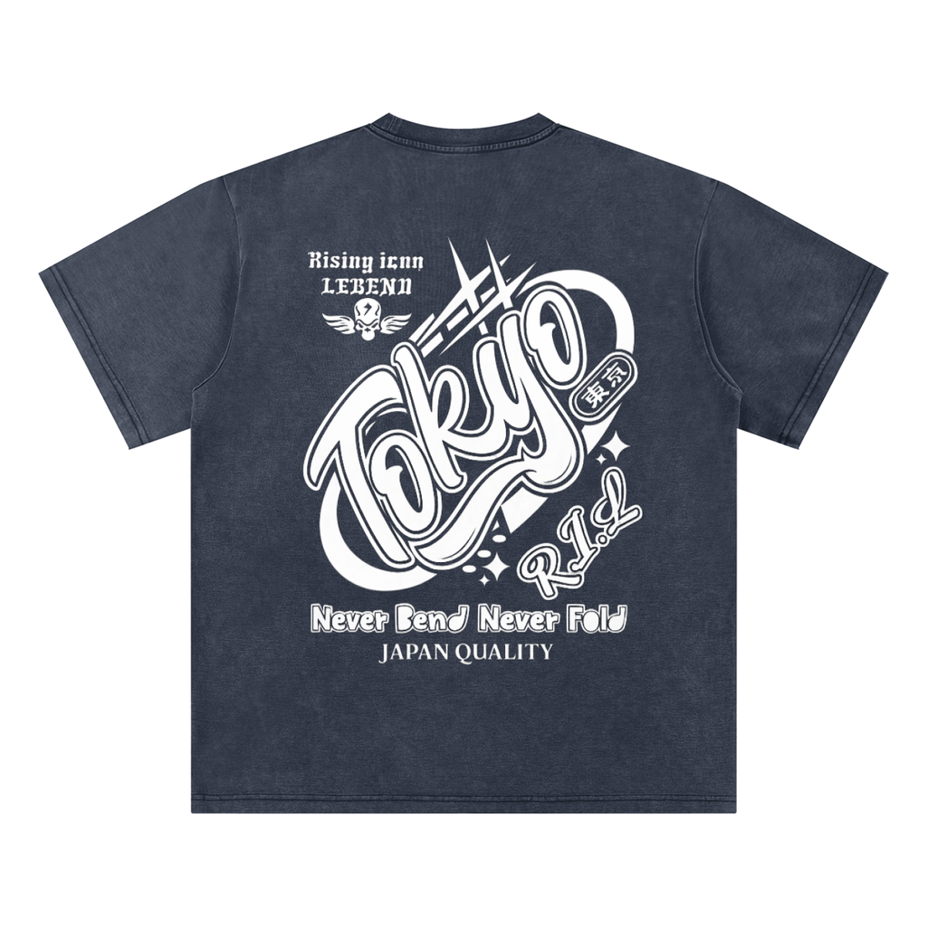 SAMURAI REBEL STAPLE Bamboo Slub Snow Washed T-Shirt